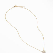 Load image into Gallery viewer, Cushion Stud Pendant Necklace in 18K Yellow Gold with Pave Diamonds