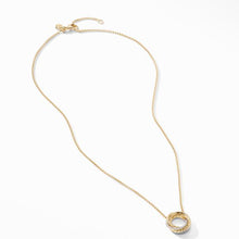 Load image into Gallery viewer, Crossover Mini Pendant Necklace in 18K Yellow Gold with Diamonds