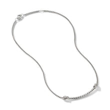Load image into Gallery viewer, Petite X Bar Necklace with Pave Diamonds