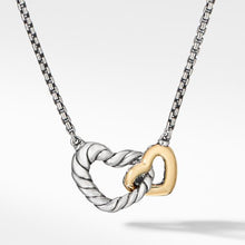 Load image into Gallery viewer, Cable Collectibles Double Heart Necklace with 18K Yellow Gold