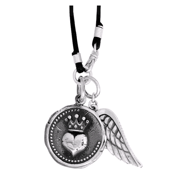 King Baby Large Heart Coin With Wing Necklace – Royal Jewelers