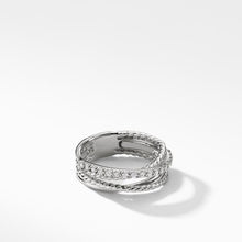 Load image into Gallery viewer, Crossover Ring with Pave Diamonds