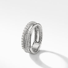 Load image into Gallery viewer, Crossover Ring with Pave Diamonds