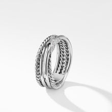 Load image into Gallery viewer, X Crossover Ring with Diamonds