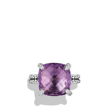 Load image into Gallery viewer, Chatelaine Ring in Sterling Silver with Amethyst and Pave Diamonds