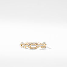 Load image into Gallery viewer, Stax Single Row Pave Chain Link Ring with Diamonds in 18K Gold, 4.5mm