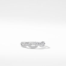 Load image into Gallery viewer, Stax Single Row Pave Chain Link Ring with Diamonds in 18K White Gold, 4.5mm