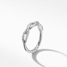 Load image into Gallery viewer, Stax Single Row Pave Chain Link Ring with Diamonds in 18K White Gold, 4.5mm
