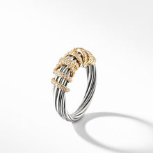 Load image into Gallery viewer, Helena Ring in Sterling Silver with 18K Yellow Gold and Pave Diamonds