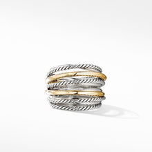 Load image into Gallery viewer, Crossover Wide Ring with 18K Yellow Gold