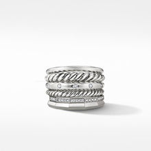 Load image into Gallery viewer, Stax Wide Ring with Diamonds