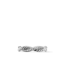 Load image into Gallery viewer, Petite Infinity Band Ring in Sterling Silver with Pave Diamonds