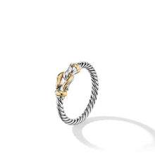 Load image into Gallery viewer, Petite Buckle Ring with 18K Yellow Gold