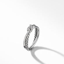 Load image into Gallery viewer, Petite X Ring with Pave Diamonds