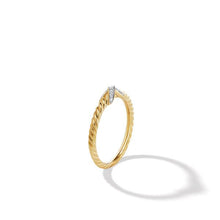 Load image into Gallery viewer, Petite X Ring in 18K Yellow Gold with Pave Diamonds