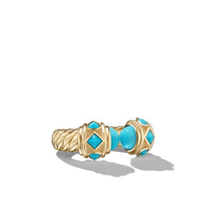 Load image into Gallery viewer, Renaissance Color Ring in 18K Yellow Gold with Turquoise, Hampton Blue Topaz and Iolite