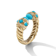 Load image into Gallery viewer, Renaissance Color Ring in 18K Yellow Gold with Turquoise, Hampton Blue Topaz and Iolite