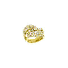 Load image into Gallery viewer, Royal Collection 4 Row Multi Diamond Crossover Ring