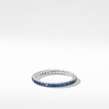 Load image into Gallery viewer, DY Eden Band Ring in Platinum with Blue Sapphires