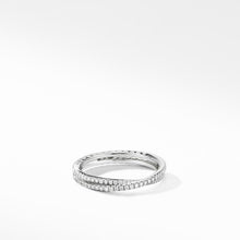 Load image into Gallery viewer, Micro Pave DY Crossover Band Ring in Platinum