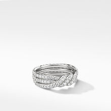 Load image into Gallery viewer, Continuance Three Row Wedding Band in Platinum with Diamonds