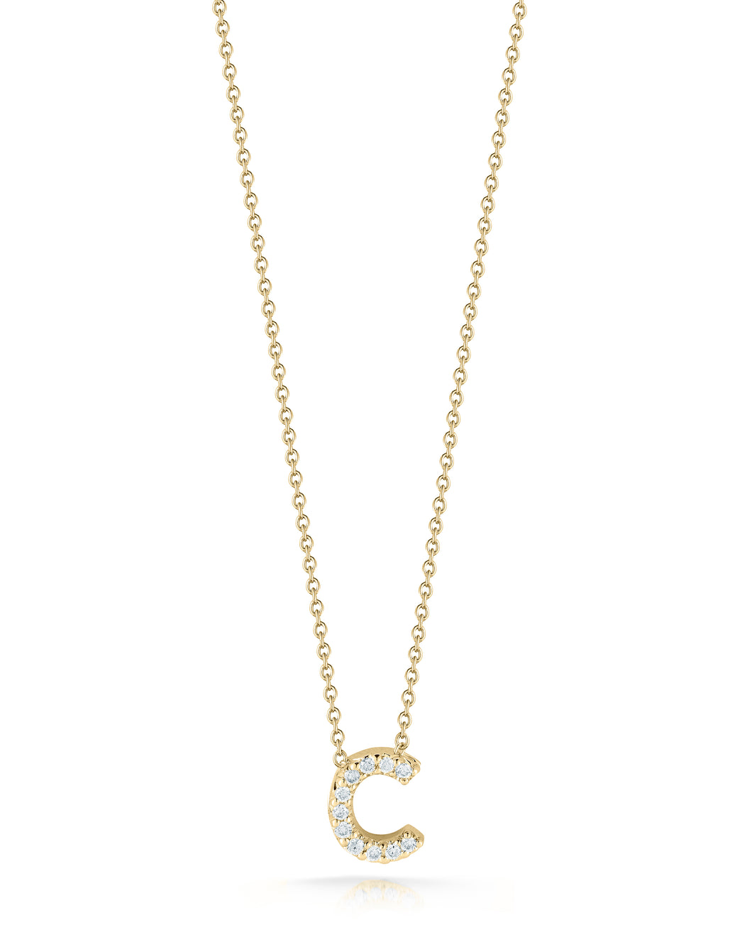 ROBERTO COIN 18K YELLOW GOLD LOVE LETTER DIAMOND NECKLACE