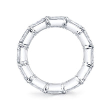 Load image into Gallery viewer, Royal Collection 18K White Gold 3.16 CTW Emerald Cut Diamond Buttercup Eternity Band
