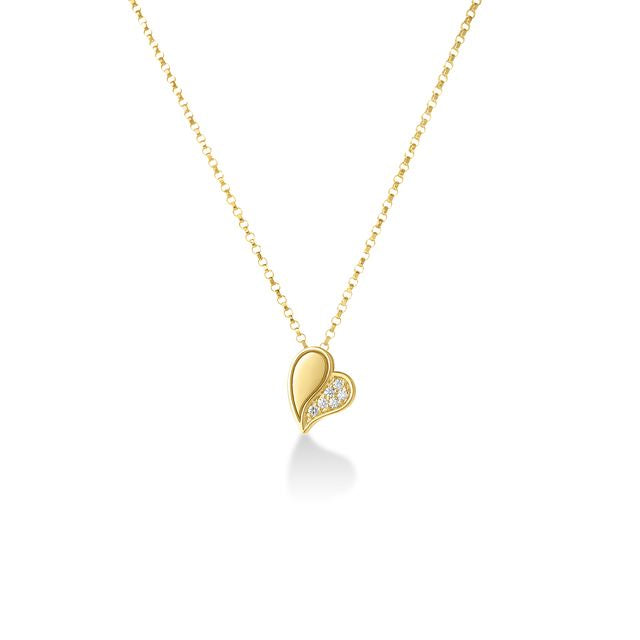 ROBERTO COIN AMORINO 18K YELLOW GOLD DIAMOND ENAMEL NECKLACE