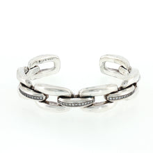 Load image into Gallery viewer, Royal Estate Diamond Pave Link Sterling Silver Cuff Bangle
