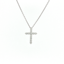 Load image into Gallery viewer, Royal Collection Round Brilliant Diamond Cross Pendant in White Gold
