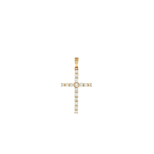 Load image into Gallery viewer, Royal Collection Round Brilliant-Cut Diamond Cross Pendant in Yellow Gold
