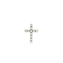 Load image into Gallery viewer, Royal Collection Round Brilliant Cut Diamond Cross Pendant in 14k White Gold
