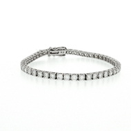 Royal Collection Round Diamond Tennis Bracelet in White Gold