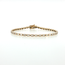Load image into Gallery viewer, Royal Collection Yellow Gold Baguette Diamond Tennis Bracelet
