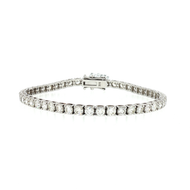 Royal Collection Round Diamond Tennis Bracelet in White Gold