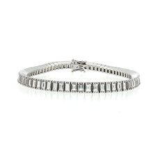 Load image into Gallery viewer, Royal Collection Emerald-Cut Diamond Tennis Bracelet in White Gold
