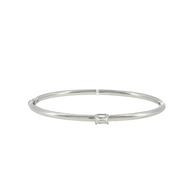 Royal Collection 18K White Gold Emerald-Cut Diamond Bangle in White Gold