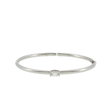 Load image into Gallery viewer, Royal Collection 18K White Gold Bangle with East-West Oval Diamond
