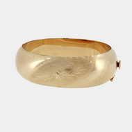 Royal Estate 14K Yellow Gold Engraved Floral Yellow Gold Bangle
