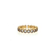 Royal Collection 18K Yellow Gold Honeycomb Diamond Eternity Ring