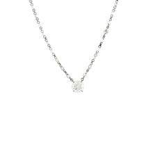 Load image into Gallery viewer, Royal Collection Round Diamond Solitaire Station Necklace in White Gold
