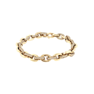Royal Collection Diamond Pavé and Yellow Gold Link Chain Bracelet