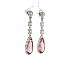 Load image into Gallery viewer, Royal Collection 18K White Gold &amp; Platinum Diamond Drop Earrings
