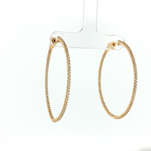 Load image into Gallery viewer, Royal Collection 14K Yellow Gold 1.34 CTW Inside-Out Diamond Hoop Earrings
