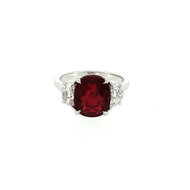 Royal Collection 18K White Gold Ruby & Diamond Ring