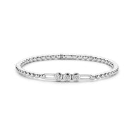 Hulchi Belluni 18K White Bezel Set Diamond Slide Stretch Bracelet