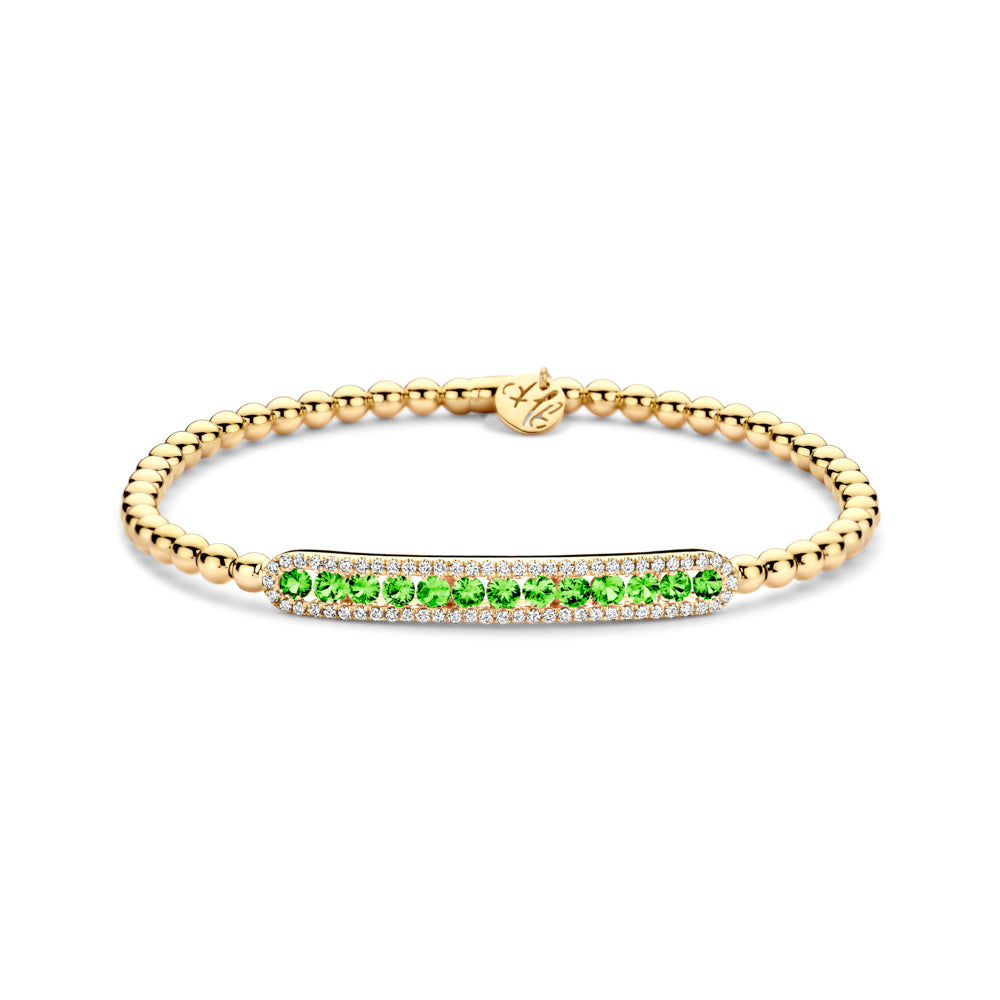Hulchi Belluni 18K Yellow Gold Diamond Bar Stretch Bracelet