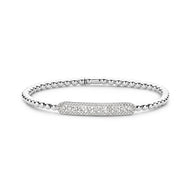 Hulchi Belluni 18K White Gold Halo Diamond Stretch Bracelet