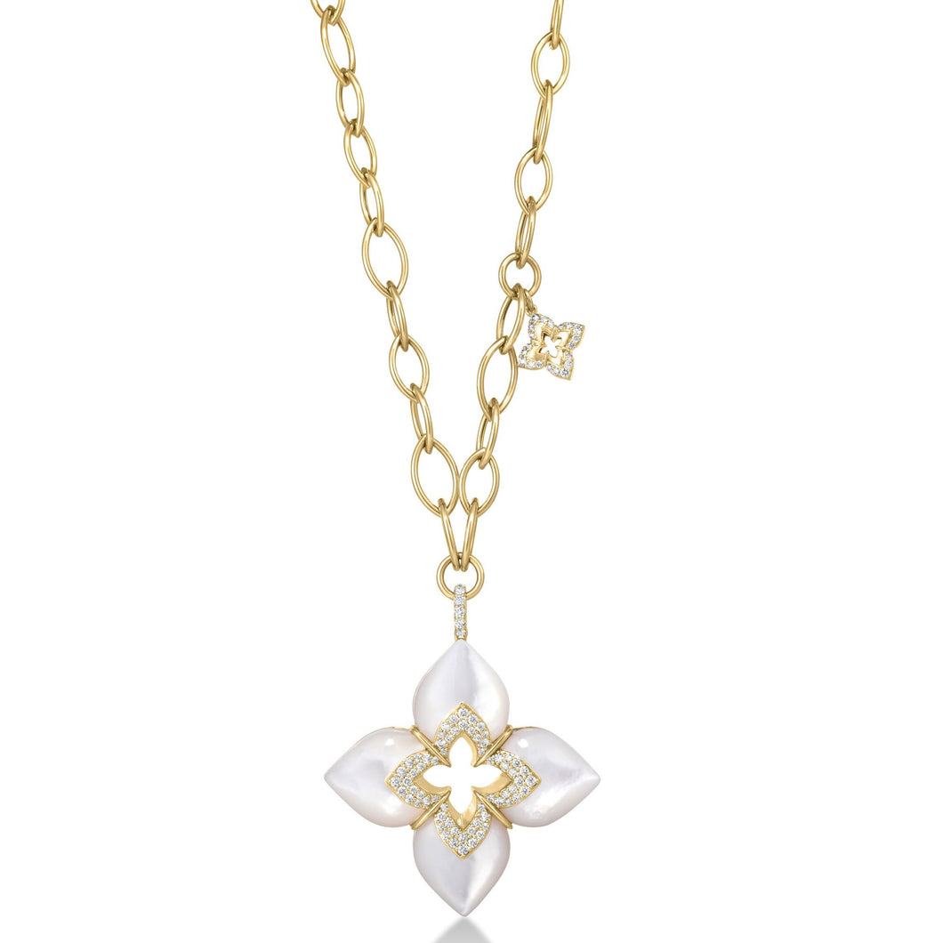 Roberto Coin 18K Yellow Gold Venetian Princess Diamond & Mother Of Pearl Pendant Necklace