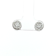 Royal Collection White Gold Diamond Halo Stud Earrings